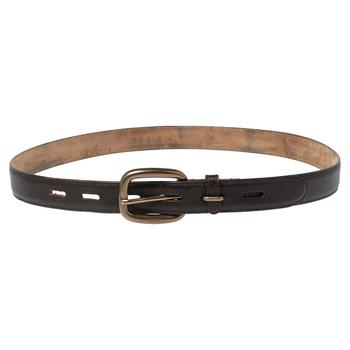 gucci皮带, [二手商品] Gucci | Gucci Dark Brown Textured Leather Buckle Belt 105CM商品图片 2.9折