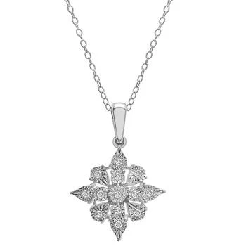 Macy's | Diamond Cluster 18" Pendant Necklace (1/10 ct. t.w.)  in Sterling Silver, Created for Macy's,商家Macy's,价格¥447