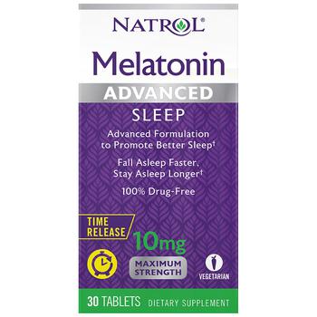 商品Advanced Sleep Melatonin 10 mg Time-Release Tablets图片