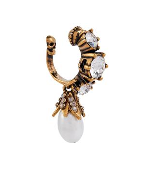 Alexander McQueen | 缀饰珍珠吊坠单只耳骨夹商品图片,