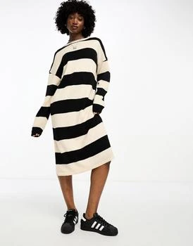 Daisy Street | Daisy Street slouchy midi dress in fluffy stripe knit 