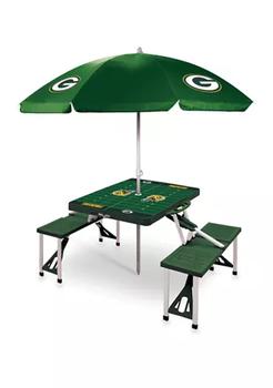 推荐NFL Green Bay Packers Picnic Table Sport Portable Folding Table with Seats & Umbrella - NFL Only商品