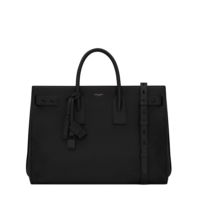 圣罗兰反转巴黎手提包, Yves Saint Laurent | SAINT LAURENT PARIS/圣罗兰 YSL 男士大号黑色柔软粒面小牛皮锁头日用手提斜挎单肩包631526DTI0Z1000商品图片 7.5折×额外9.5折, 包邮包税, 额外九五折