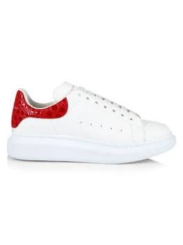 推荐Men's Croc-Embossed Leather Platform Sneakers商品