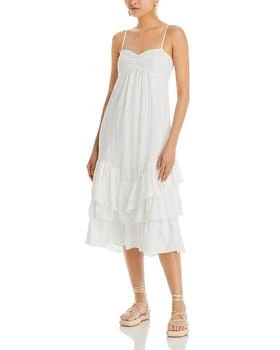 AQUA | Cotton Ruffled Hem Midi Dress - 100% Exclusive 3折