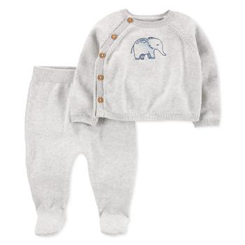 Carter's | Baby Neutral 2-Piece Elephant Sweater & Footed Pants Set商品图片,4折