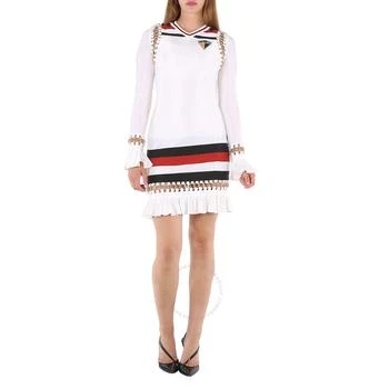 Burberry | White Ring-pierced Striped Stretch Jersey Mini Dress 2.1折起, 满$200减$10, 满减