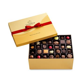 Godiva | Assorted Chocolate Gold Gift Box with Red Ribbon, 140 Piece商品图片,额外7折, 额外七折