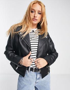 推荐Bolongaro Trevor Melissa classic leather jacket in black商品