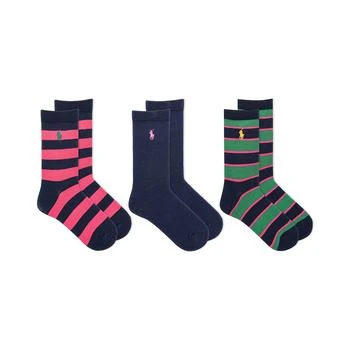 Ralph Lauren | Big Girls Rugby Socks, Pack of 3,商家Macy's,价格¥141