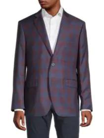 product Modern-Fit Wool & Silk Plaid Sportscoat image