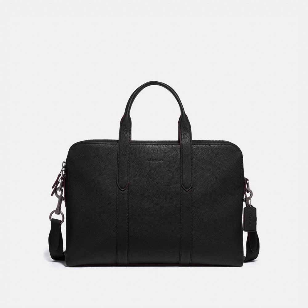coach联名新款, Coach | 【预售9月中旬发货】COACH公文包蔻驰新款公文包奢侈品男士黑色皮革单肩手提公文包商务包礼物送男友C0243 JIBLK商品图片 5.1折×额外8折, 包邮包税, 额外八折