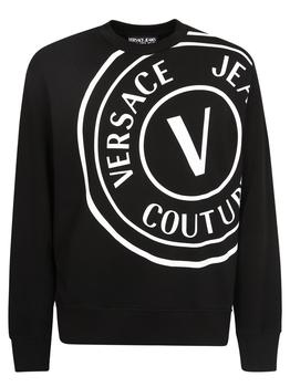 范思哲衬衫评价, Versace | Versace Jeans Couture Logo Printed Crewneck Sweatshirt商品图片 7.6折