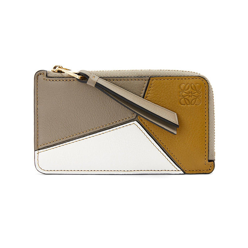 Loewe | 【预售3-7天】LOEWE/罗意威 22年新款Puzzle系列 女士月桂绿/赭石色/白色三色拼接牛皮革拉链开合双折硬币包卡片包C510R50X04-1855商品图片,7.9折×额外9.5折, 包邮包税, 额外九五折