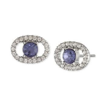 Givenchy | Silver-Tone Crystal Oval Button Earrings商品图片,5折起×额外8折, 额外八折