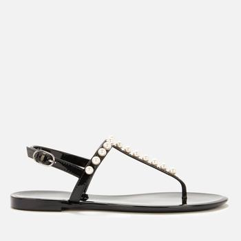 stuart weitzman凉鞋代购, Stuart Weitzman | Stuart Weitzman Women's Goldie Jelly Toe Post Sandals - Black商品图片 