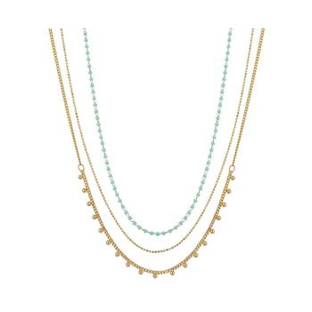 Unwritten | 14K Gold Flash Plated 3-Pieces Layered Chain Necklace Set商品图片,6折×额外8.5折, 额外八五折