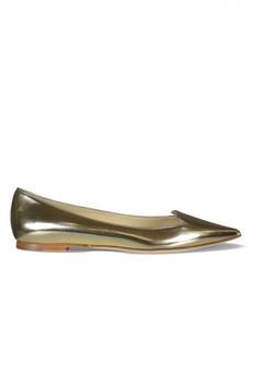 商品Luxury Shoes For Women   Gold Mirror Leather Jimmy Choo Ballerinas,商家StyleMyle,价格¥1957图片