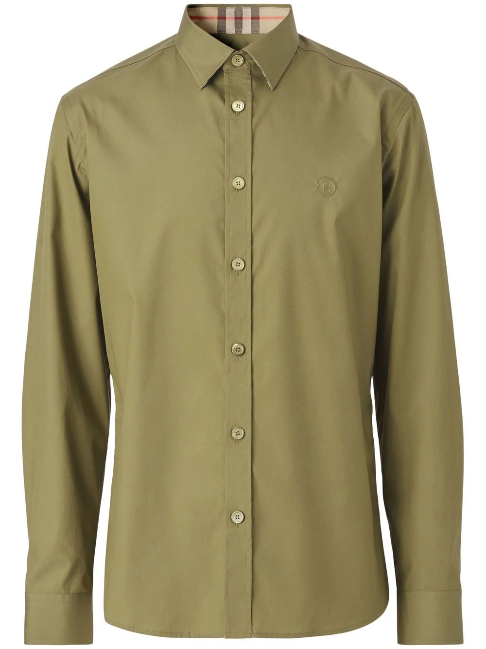 burberry衬衫多少钱, Burberry | BURBERRY 男士绿色棉质长袖衬衫 8051083商品图片 独家减免邮费