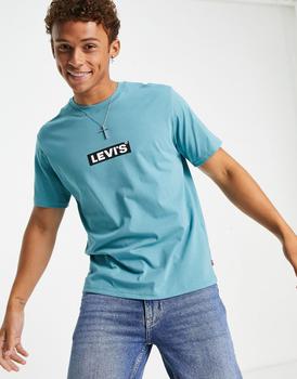 推荐Levi's t-shirt with box tab logo in blue商品