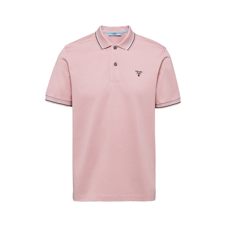 Prada | 【预售3-7天】PRADA/普拉达 22年秋冬新款 男士雪粉色纯棉短袖Polo衫UJN765_1ZMI_F0AL2_S_212商品图片,7.9折, 包邮包税