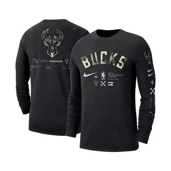 NIKE | Men's Black Milwaukee Bucks Essential Air Traffic Control Long Sleeve T-shirt,商家Macy's,价格¥244