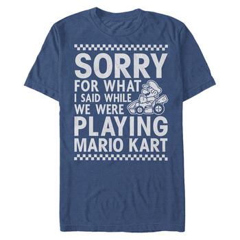 Nintendo | Nintendo Men's Mario Kart I Didn't Mean It While Playing Apology Short Sleeve T-Shirt商品图片,独家减免邮费