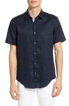 推荐Ronn 24 Short Sleeve Linen Blend Button-Up Shirt商品