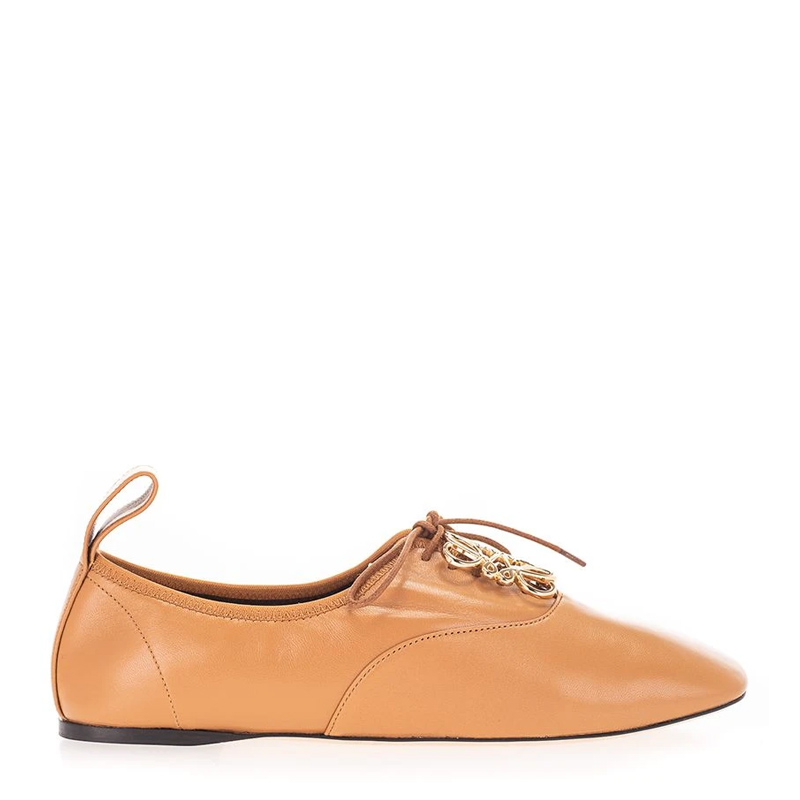 Loewe | LOEWE 褐色女士平底船鞋 L814S02X03-2580商品图片,独家减免邮费