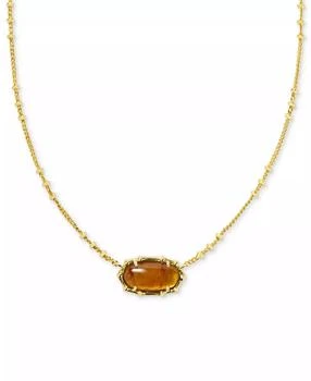 Kendra Scott | 14k Gold-Plated Bamboo Framed Stone Adjustable Pendant Necklace, 19" + 4" extender,商家Macy's,价格¥382