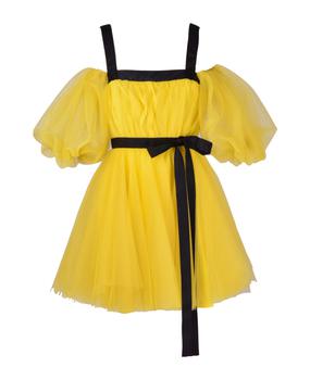 时尚pinko连衣裙女装, PINKO | Short Dress In Rigid Tulle With Balloon Sleeves商品图片 9折