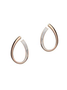 商品Exist Rose Goldplated Crystal Ribbon Hoop Earrings图片