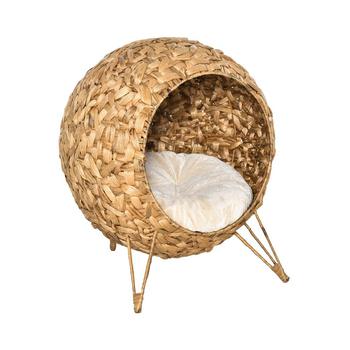 商品Rattan Basket Pet Dome and Animal Bed with Metal Tripod Natural图片