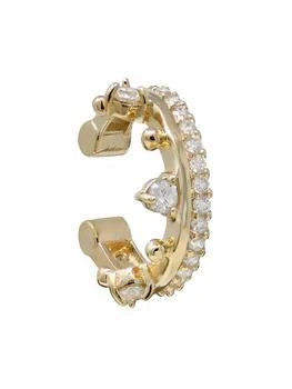 Anzie | Cléo 14K Yellow Gold & 0.15 TCW Diamond Ear Cuff,商家Saks Fifth Avenue,价格¥8252
