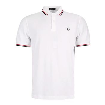 Fred Perry | Fred Perry Twin Tipped Polo Shirt - White with Red / Navy商品图片,