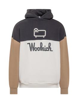Woolrich | Woolrich Logo-Printed Colour-Block Long-Sleeved Hoodie商品图片,5.7折