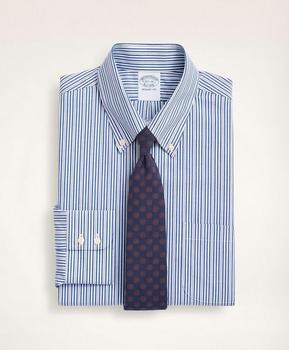 Brooks Brothers | Stretch Regent Regular-Fit Dress Shirt, Non-Iron Poplin Button Down Collar Stripe商品图片,特价