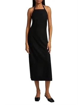 Vince | Apron Halter Sleeveless Midi Dress In Black,商家Premium Outlets,价格¥2188