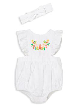 推荐Baby Girl’s Floral Bodysuit & Headband Set商品