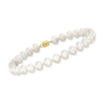 Ross-Simons | Ross-Simons 6-7mm Cultured Pearl Bracelet With 14kt Yellow Gold Magnetic Clasp,商家Premium Outlets,价格¥812