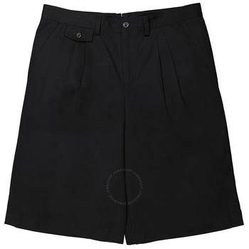 推荐Burberry Black Icon Stripe Detail Cotton Twill Tailored Shorts, Brand Size 44  (Waist Size 29.5")商品