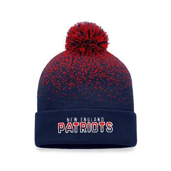 推荐Men's Branded Navy New England Patriots Iconic Gradient Cuffed Knit Hat with Pom商品