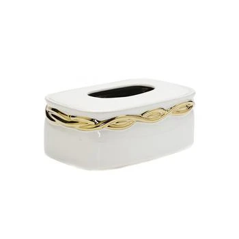 Vivience | White Tissue Box Gold-Tone Rounded Design,商家Macy's,价格¥524