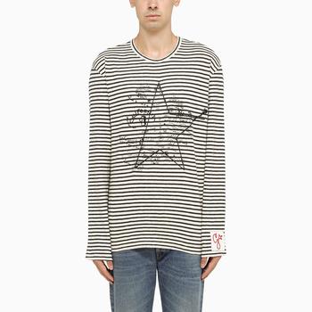 推荐Ivory and blue striped t-shirt商品