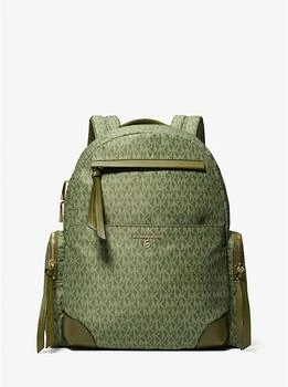 Michael Kors | Prescott Large Signature Logo Print Woven Backpack 