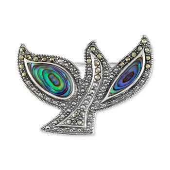 Macy's | Abalone & Marcasite (1/3 ct. t.w.) Dove Pin in Sterling Silver,商家Macy's,价格¥2045
