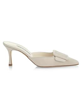 Manolo Blahnik长筒靴, Manolo Blahnik | Maysale 70 Buckle Suede Mules商品图片 