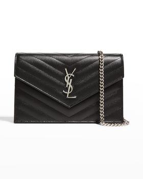 Yves Saint Laurent | Grain de Poudre Envelope Wallet on a Chain商品图片,