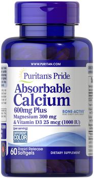 Puritan's Pride | 维生素D3 600 mg 钙软胶囊 液体钙片 60粒/瓶商品图片,