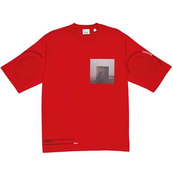 推荐Carrick Ladies Bright Red Cut-out Detail Montage Print Oversized T-shirt商品